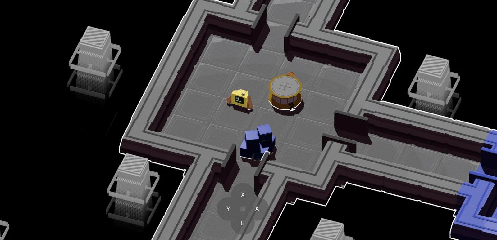 Cyber Stencil top-down puzzle scene
