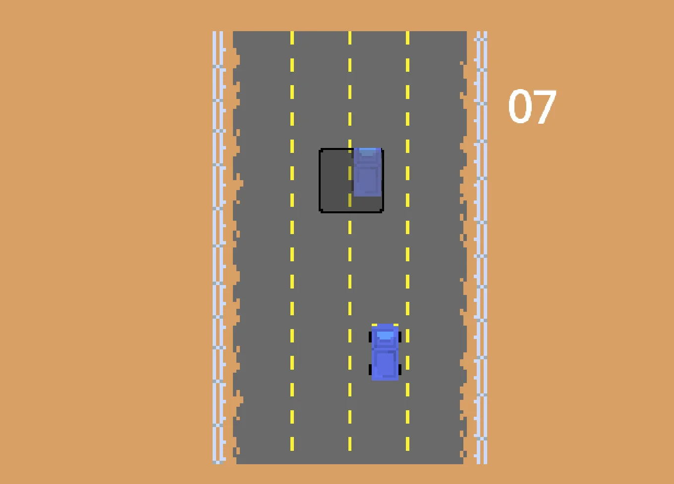 Driving Blind top-down road gameplay